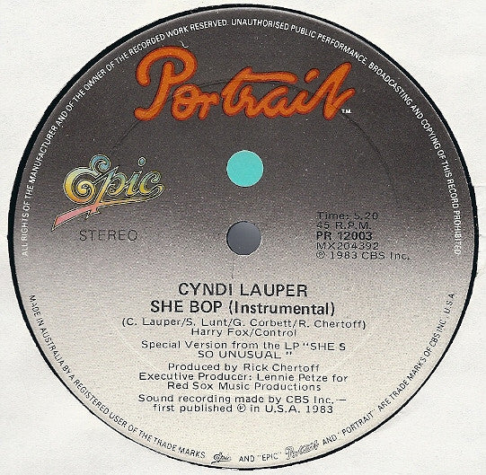 Cyndi Lauper – She Bop 12" vinyl record, image 4 of 4