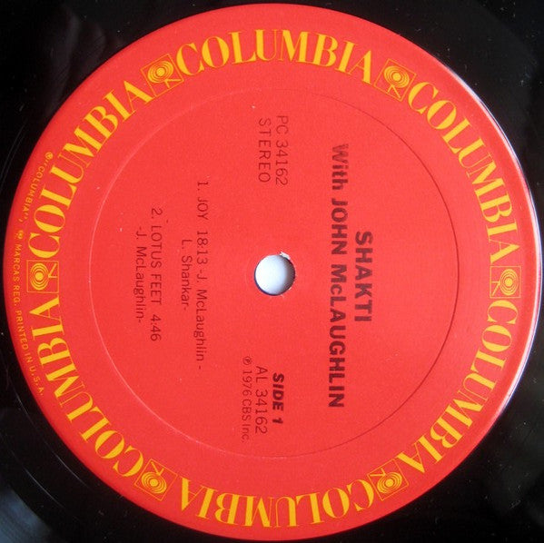 Shakti – Shakti With John McLaughlin LP vinyl record, image 3 of 3