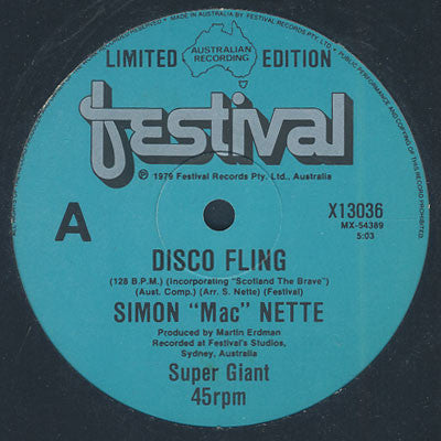 Simon "Mac" Nette – Disco Fling 12" vinyl record