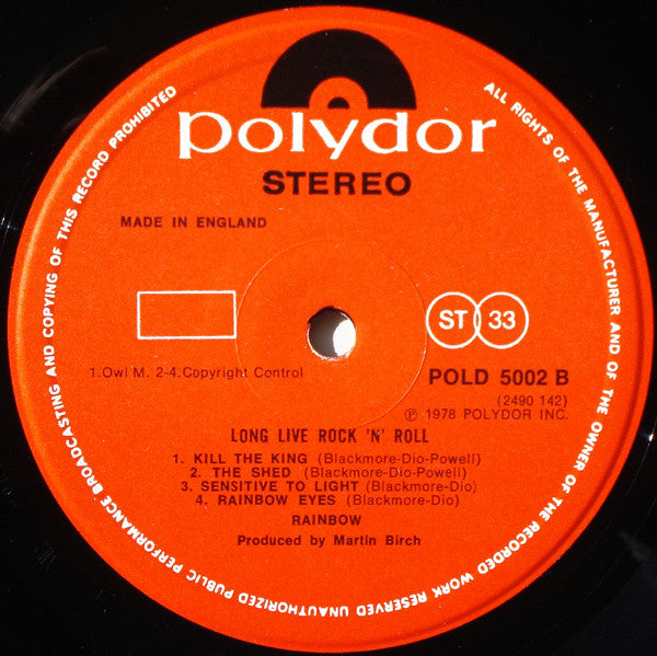 Rainbow – Long Live Rock 'N' Roll LP vinyl record, image 5 of 8