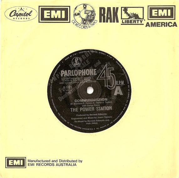 The Power Station – Communication 7" vinyl record
