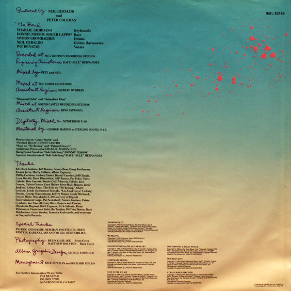 Pat Benatar – Tropico LP vinyl record, image 6 of 6