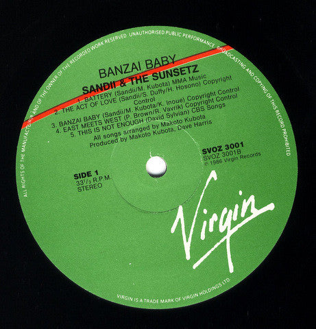 Sandii & The Sunsetz – Banzai Baby LP vinyl record, image 3 of 3