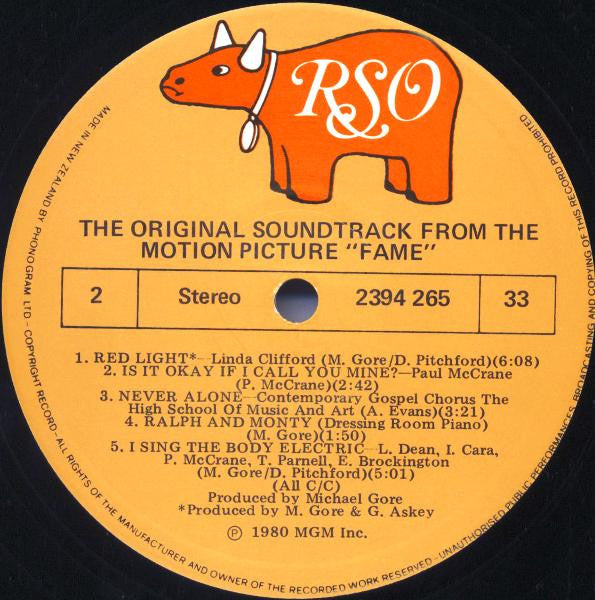 Various – Fame - Original Soundtrack From The Motion Picture LP vinyl record, image 5 of 5