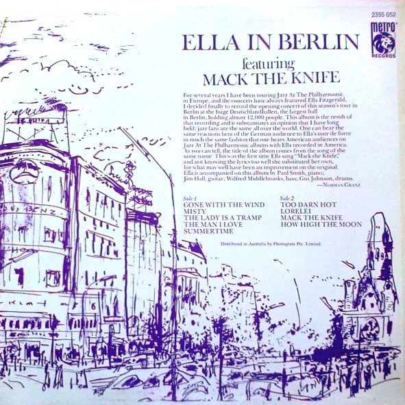 Ella Fitzgerald – Ella In Berlin featuring Mack The Knife LP vinyl record, image 2 of 4