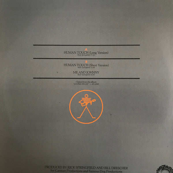 Rick Springfield – Human Touch 12" vinyl record, image 2 of 3