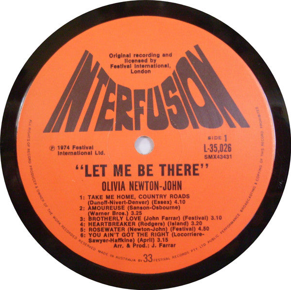 Olivia Newton-John – Let Me Be There LP vinyl record, image 3 of 4