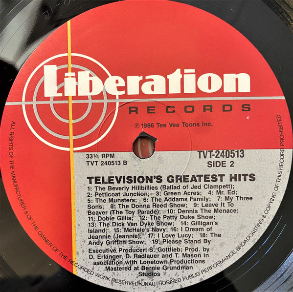 Various – Television's Greatest Hits (65 TV Themes! From The 50's And The 60's) (2xLP) LP vinyl record, image 10 of 10