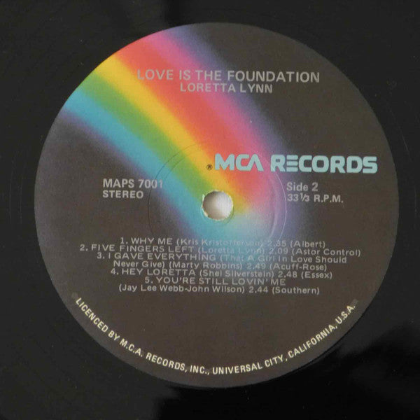 Loretta Lynn – Love Is The Foundation LP vinyl record, image 4 of 4