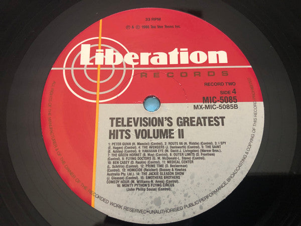 Various – Television's Greatest Hits, Volume II (2xLP) LP vinyl record, image 6 of 6
