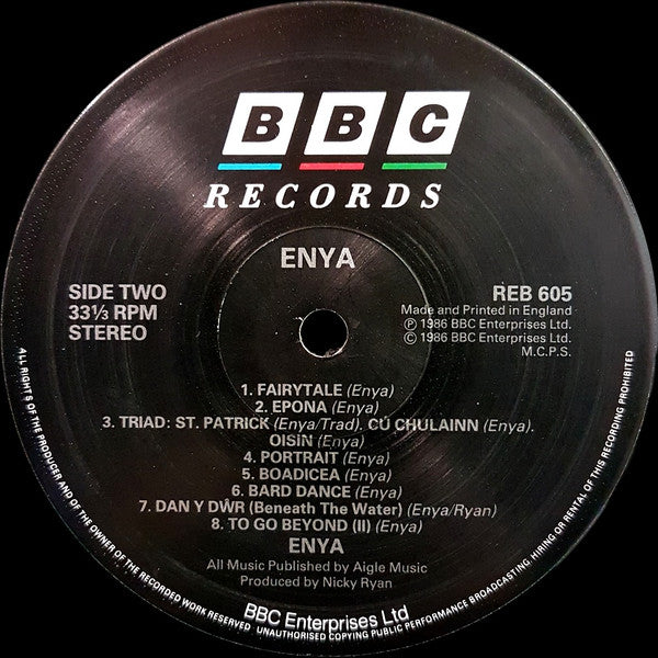 Enya – Enya LP vinyl record, image 4 of 4