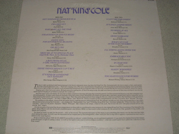 The Nat King Cole Trio – 20 Vocal Classics LP vinyl record, image 2 of 4