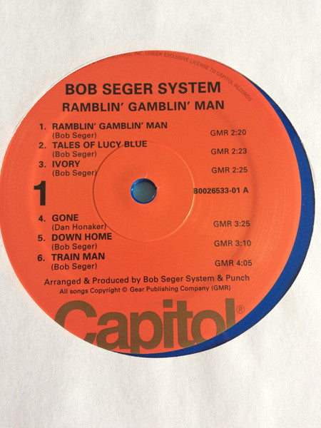 Bob Seger System – Ramblin' Gamblin' Man LP vinyl record, image 3 of 6