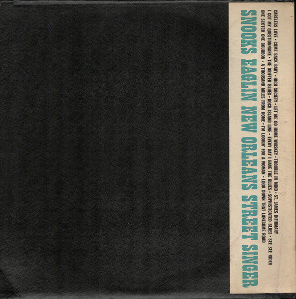 Snooks Eaglin – New Orleans Street Singer LP vinyl record, image 2 of 6