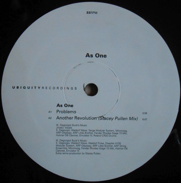 Kirk Degiorgio, As One – Problems / Another Revolution / If It Ain't Broke 12" vinyl record, image 3 of 4