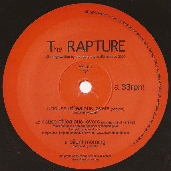The Rapture – House Of Jealous Lovers 12" vinyl record, image 1 of 2