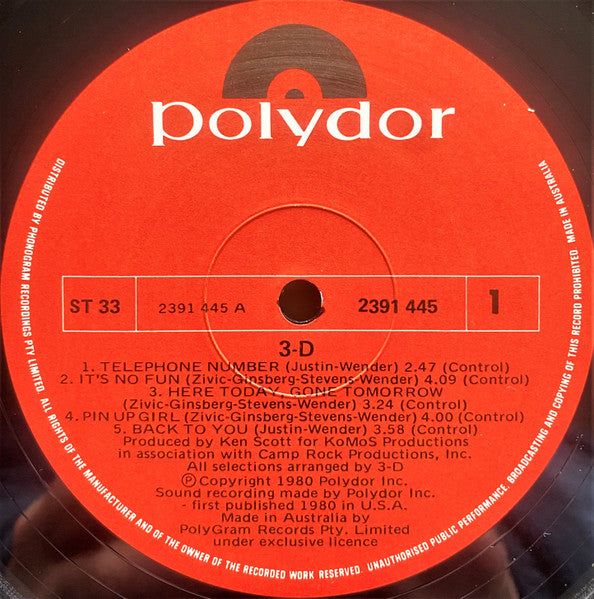 3-D – 3-D LP vinyl record, image 5 of 6