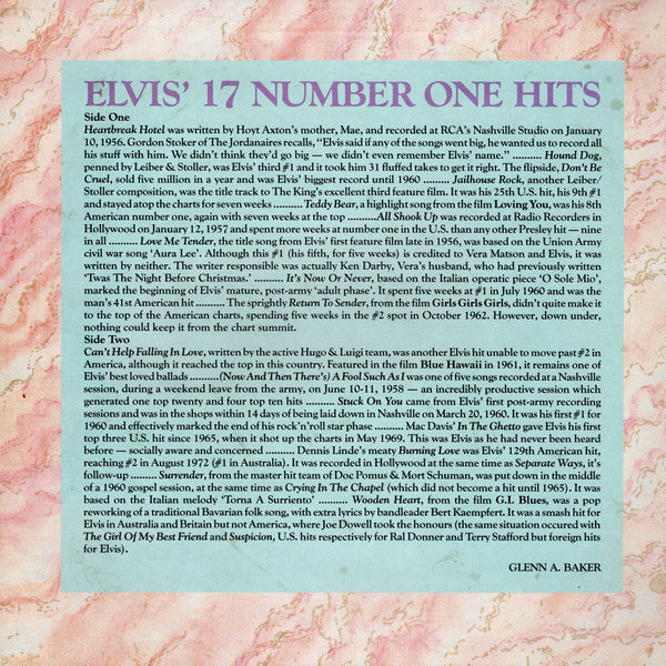 Elvis Presley – 17 Number One Hits LP vinyl record, image 2 of 7