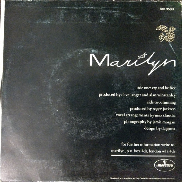 Marilyn – Cry And Be Free 7" vinyl record, image 2 of 4