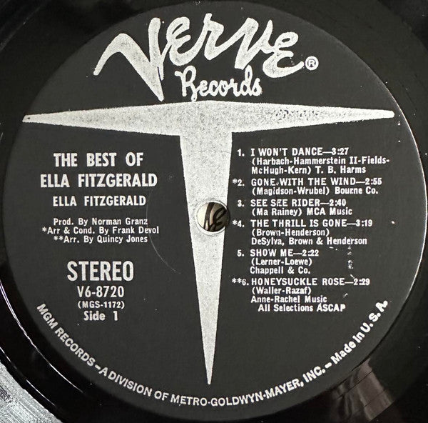 Ella Fitzgerald – The Best Of Ella Fitzgerald LP vinyl record, image 3 of 8