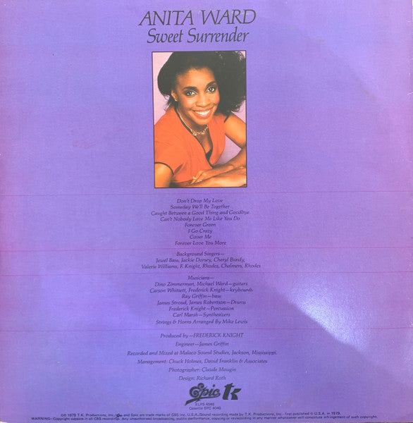 Anita Ward – Sweet Surrender LP vinyl record, image 2 of 4