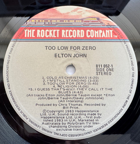 Elton John – Too Low For Zero LP vinyl record, image 3 of 6