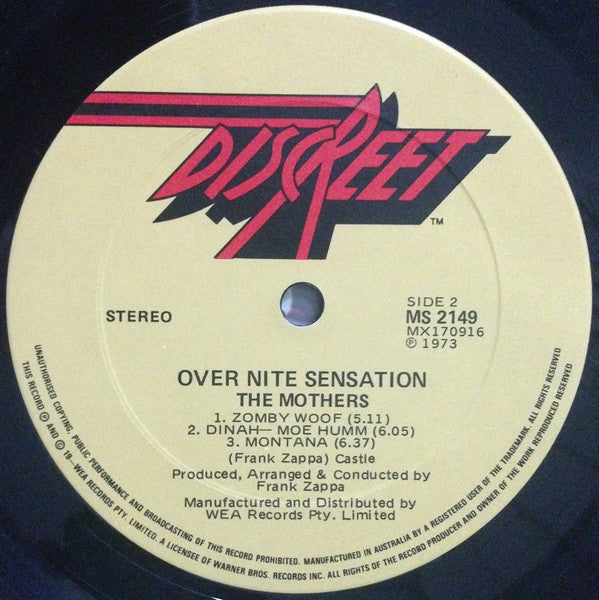 Frank Zappa, The Mothers – Over-Nite Sensation LP vinyl record, image 4 of 6
