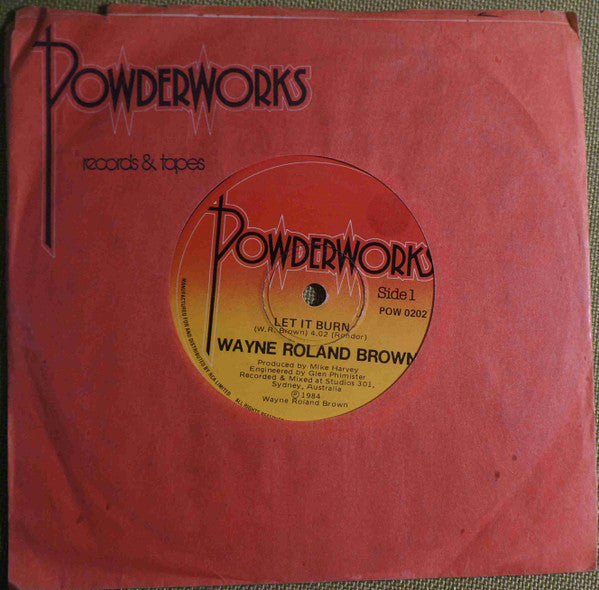Wayne Roland Brown – Let It Burn 7" vinyl record, image 4 of 4