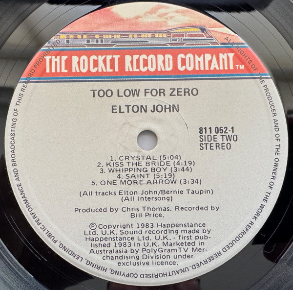 Elton John – Too Low For Zero LP vinyl record, image 4 of 6