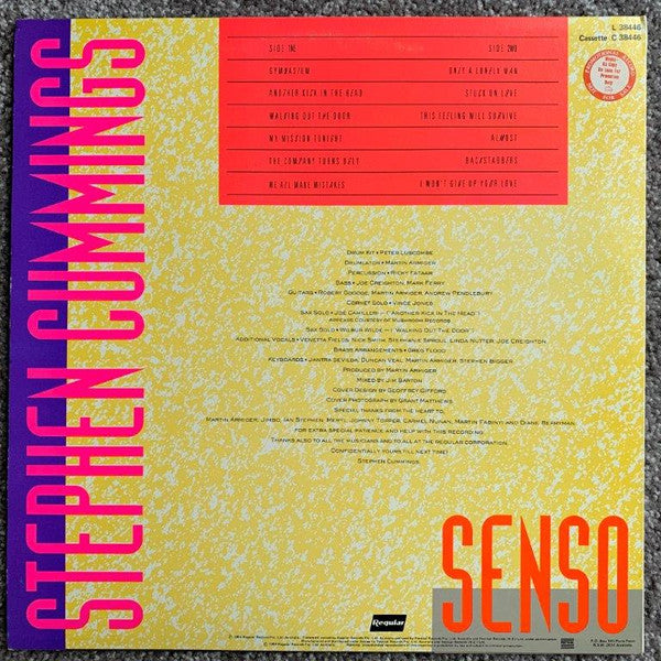 Stephen Cummings – Senso LP vinyl record, image 2 of 8
