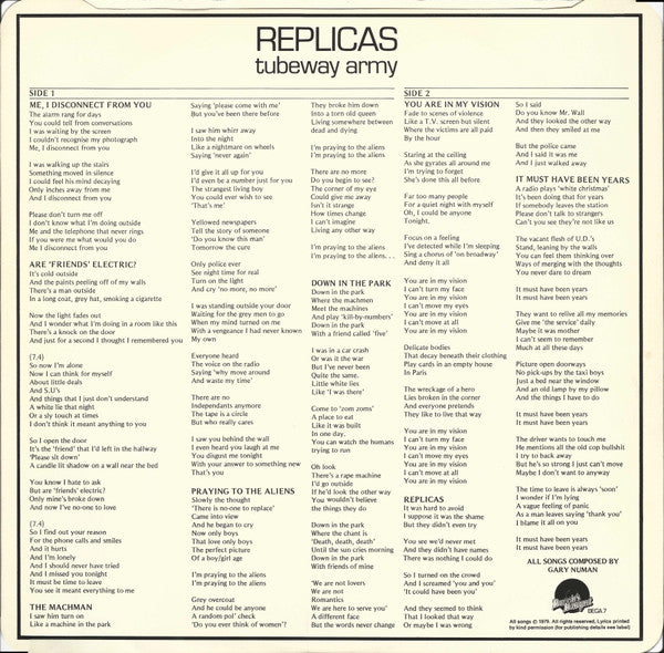 Tubeway Army – Replicas LP vinyl record, image 5 of 10