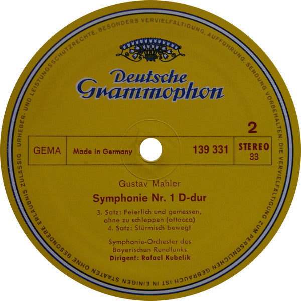 Gustav Mahler, Rafael Kubelik, Symphonie-Orchester Des Bayerischen Rundfunks – Symphonie Nr.1 »Der Titan« LP vinyl record, image 4 of 4