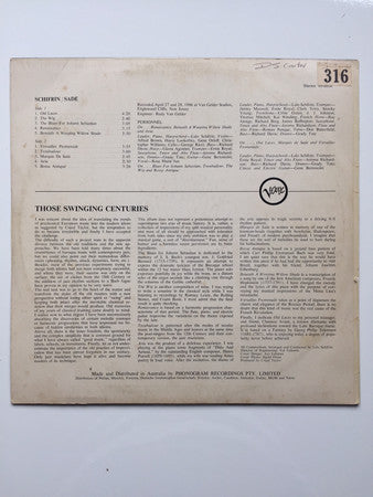 Lalo Schifrin – The Dissection And Reconstruction Of Music From The Past As Performed By The Inmates Of Lalo Schifrin's Demented Ensemble As A Tribute To The Memory Of The Marquis De Sade LP vinyl record, image 2 of 4