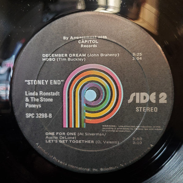 Linda Ronstadt, The Stone Poneys – Stoney End LP vinyl record, image 4 of 4