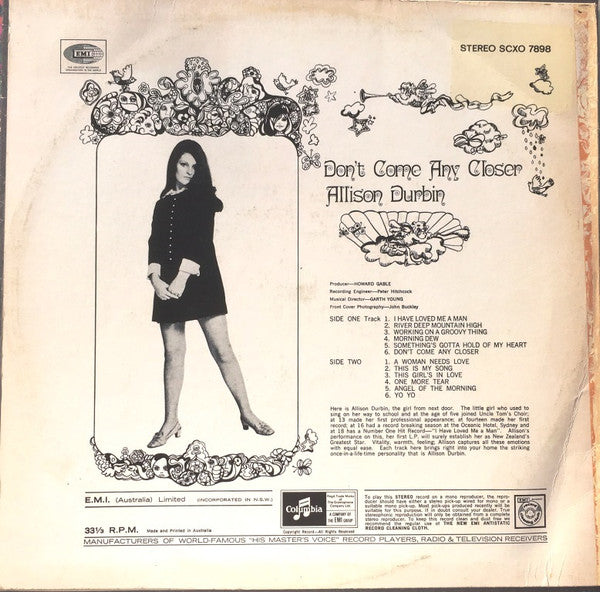 Allison Durbin – Don't Come Any Closer LP vinyl record, image 2 of 4