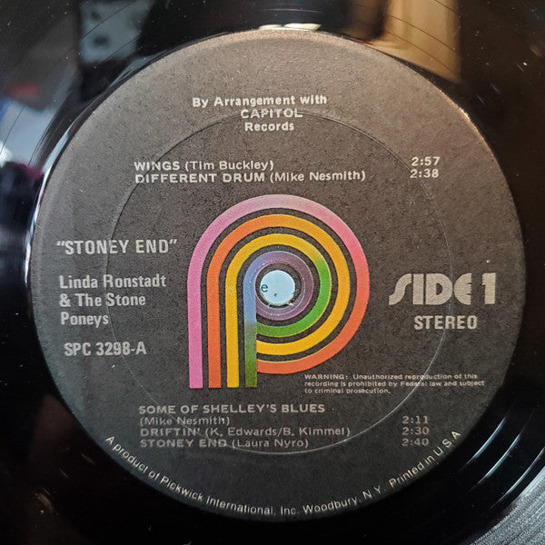 Linda Ronstadt, The Stone Poneys – Stoney End LP vinyl record, image 3 of 4