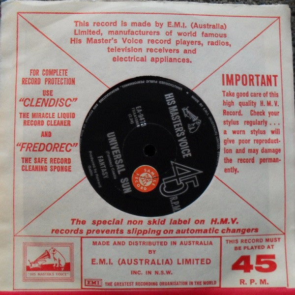 Fantasy – Universal Sun 7" vinyl record, image 4 of 4
