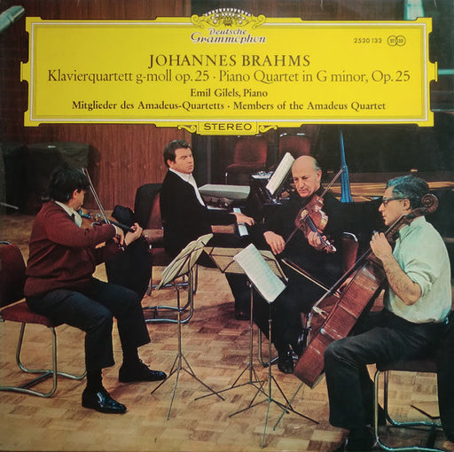 Johannes Brahms, Emil Gilels, Amadeus-Quartett – Klavierquartett G-moll Op. 25 = Piano Quartet in G Minor, Op. 25 LP vinyl record, image 1 of 4