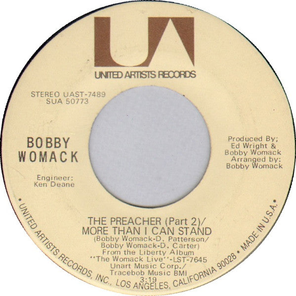 Bobby Womack – The Preacher 7" vinyl record, image 2 of 2