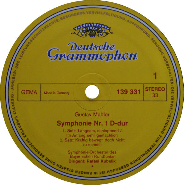 Gustav Mahler, Rafael Kubelik, Symphonie-Orchester Des Bayerischen Rundfunks – Symphonie Nr.1 »Der Titan« LP vinyl record, image 3 of 4