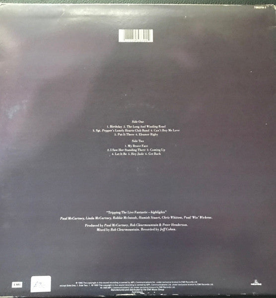 Paul McCartney – Tripping The Live Fantastic- Highlights! LP vinyl record, image 2 of 4