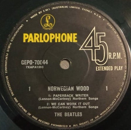 The Beatles – Norwegian Wood 7" vinyl record, image 3 of 4