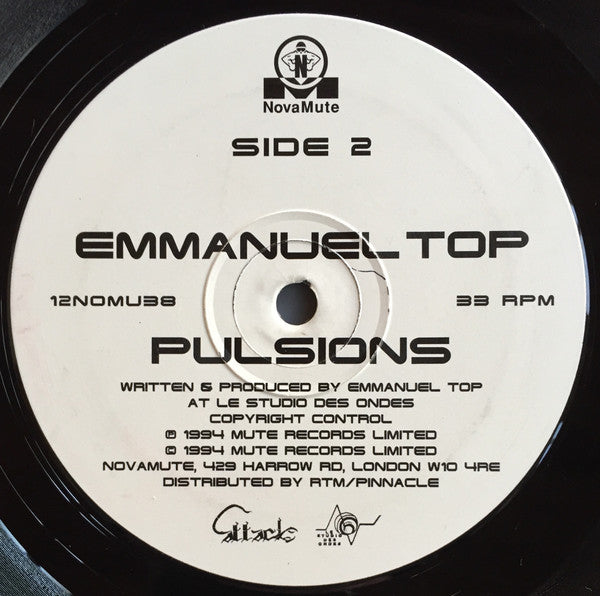 Emmanuel Top – Lobotomie / Pulsions 12" vinyl record, image 2 of 2