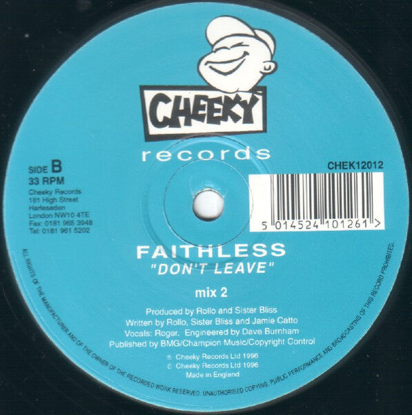 Faithless – Don't Leave 12" vinyl record, image 4 of 4