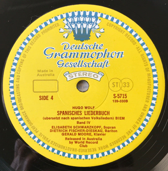 Hugo Wolf, Elisabeth Schwarzkopf, Dietrich Fischer-Dieskau, Gerald Moore – Das Spanische Liederbuch (2xLP) LP vinyl record, image 9 of 9