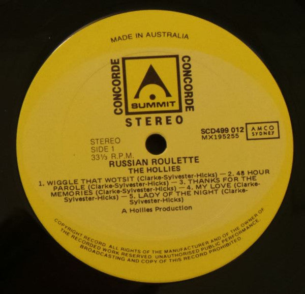 The Hollies – Russian Roulette LP vinyl record, image 3 of 4