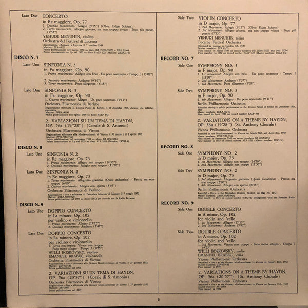 Johannes Brahms, Wilhelm Furtwängler – Furtwängler - Volume II - Brahms (9xLP) LP vinyl record, image 5 of 6