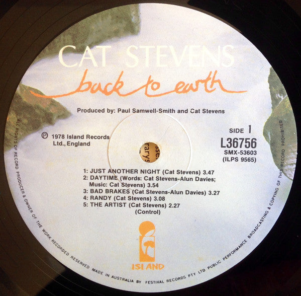 Cat Stevens – Back To Earth LP vinyl record, image 5 of 6