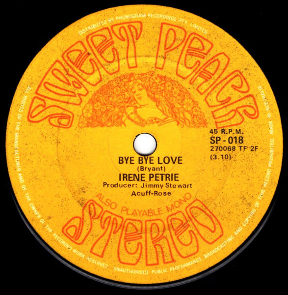 Irene Petrie – Really And Sincerely 7" vinyl record, image 2 of 2