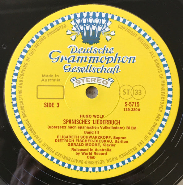Hugo Wolf, Elisabeth Schwarzkopf, Dietrich Fischer-Dieskau, Gerald Moore – Das Spanische Liederbuch (2xLP) LP vinyl record, image 8 of 9